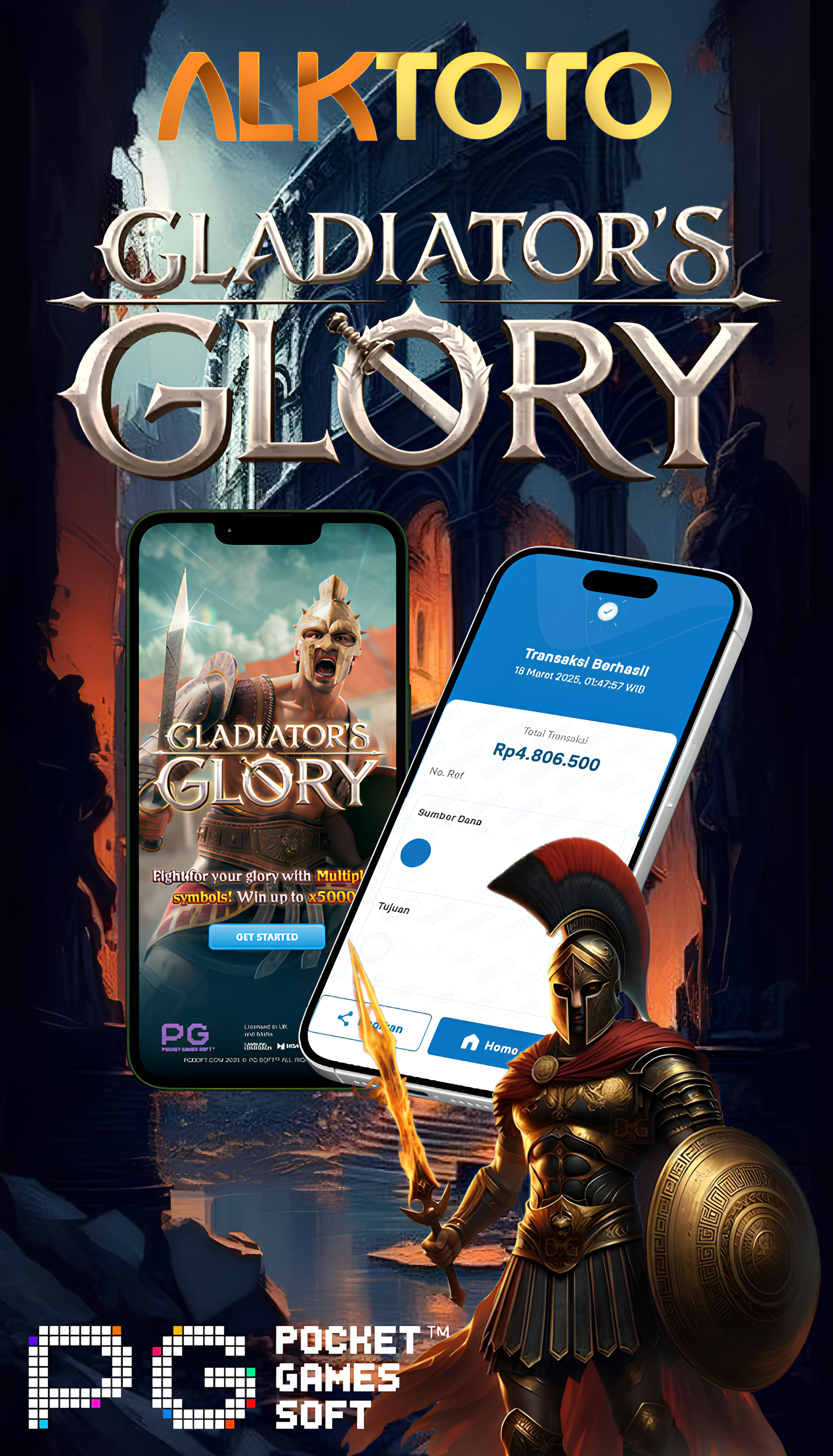 ALKTOTO WIN GAME SLOT PG-SOFT - GLADIATOR'S GLORY Rp. 4.800.000,- LUNAS